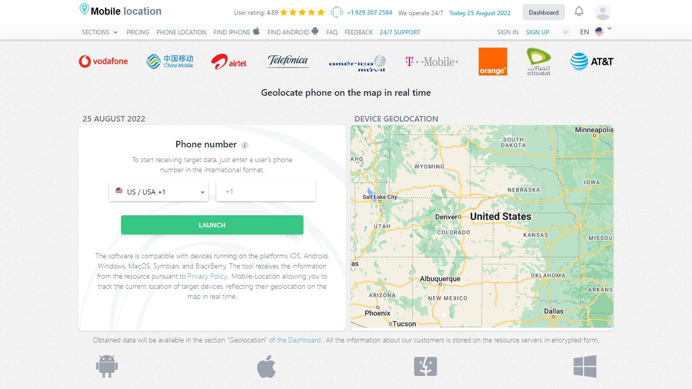 Mobile-Locator: Locate someone else online by phone number